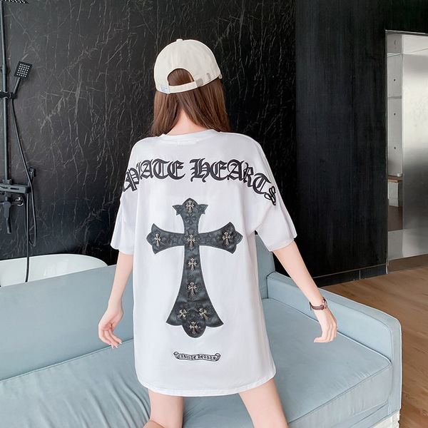 21 spring and summer new heavy industry three dimensional embroidery letter pu leather metal cross medium leng, White
21 spring and summer new heavy industry three dimensional embroidery letter pu leather metal cross medium leng, White