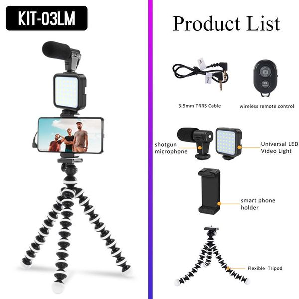 smartphone video kit clip microphone led light tripod professional for live vlogging pography youtube filmmaker accessories tripods
smartphone video kit clip microphone led light tripod professional for live vlogging pography youtube filmmaker accessories tripods