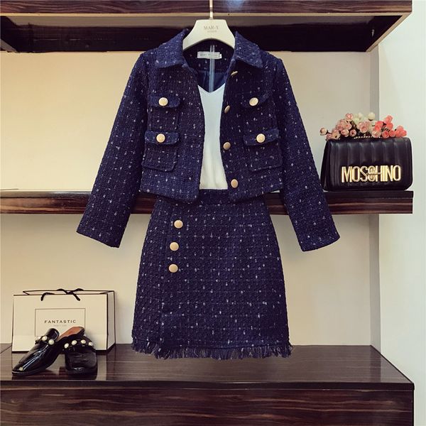 skirts navy tweed jacket + pencils tender autumn skirt women short coat gold tails woolly buttons two pieces together, Black
skirts navy tweed jacket + pencils tender autumn skirt women short coat gold tails woolly buttons two pieces together, Black