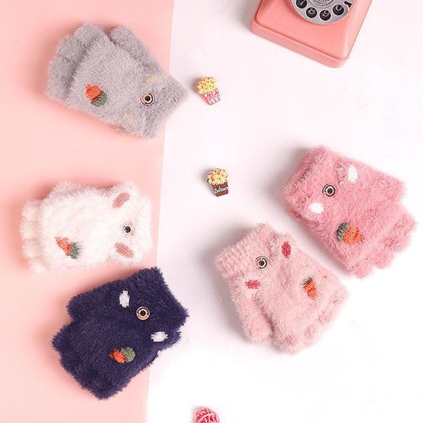 children's mittens children winter gloves cute warm plush kids girls half finger flip cover 3-7y, White
children's mittens children winter gloves cute warm plush kids girls half finger flip cover 3-7y, White