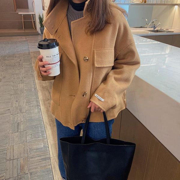 women's wool & blends korean vintage 100% jacket female double-sided cashmere single-breasted fashion autumn outerwear winter coat wome, Black
women's wool & blends korean vintage 100% jacket female double-sided cashmere single-breasted fashion autumn outerwear winter coat wome, Black
