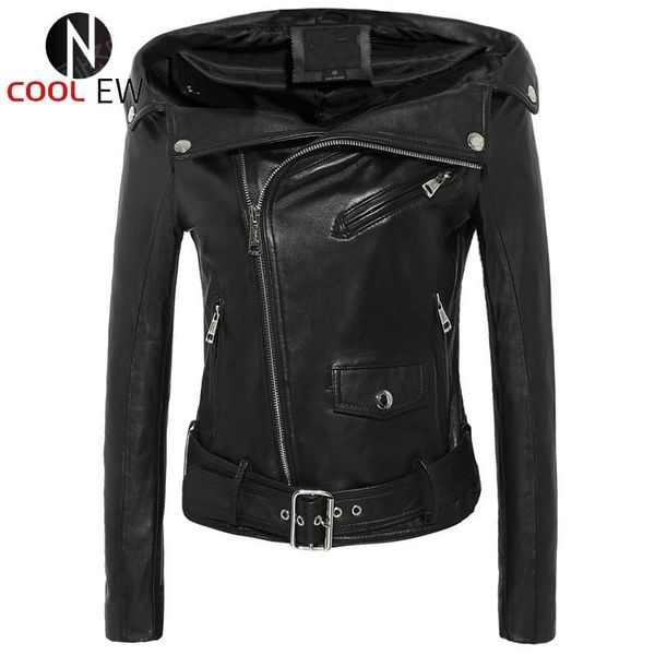 women's leather & faux 2021 spring women off shoulder short sheepskin genuine jacket slim fit punk coat motorycle jackets 2xl, Black
women's leather & faux 2021 spring women off shoulder short sheepskin genuine jacket slim fit punk coat motorycle jackets 2xl, Black