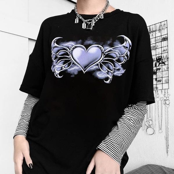 oversize mall gothic aesthetic emo t-shirts women grunge punk black graphic print summer short sleeve alt clothes women's t-shirt, White
oversize mall gothic aesthetic emo t-shirts women grunge punk black graphic print summer short sleeve alt clothes women's t-shirt, White