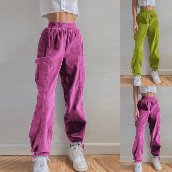 women elastic waistband corduroy pockets ankle tied loose pants casual trousers women's & capris, Black;white
women elastic waistband corduroy pockets ankle tied loose pants casual trousers women's & capris, Black;white