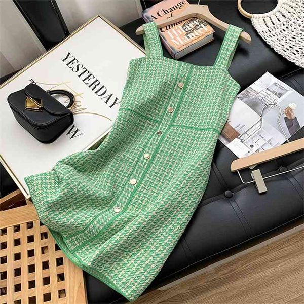 green houndstooth silk cotton knit dress 60% wool sweater summer high-quality women's clothing 210520, Black;gray
green houndstooth silk cotton knit dress 60% wool sweater summer high-quality women's clothing 210520, Black;gray