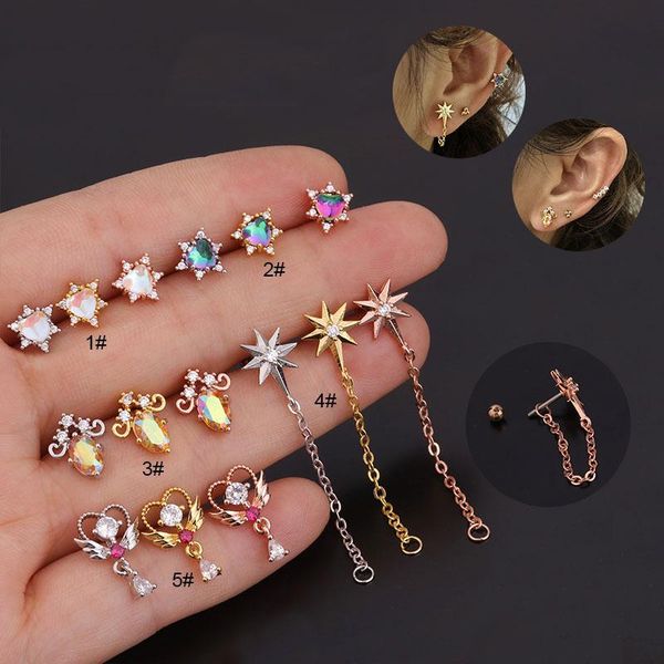 stud 1piece diameter 0.8mm fashion piercing earrings for women 2021 trend jewelry stars colorful zircon wholesale, Golden;silver
stud 1piece diameter 0.8mm fashion piercing earrings for women 2021 trend jewelry stars colorful zircon wholesale, Golden;silver