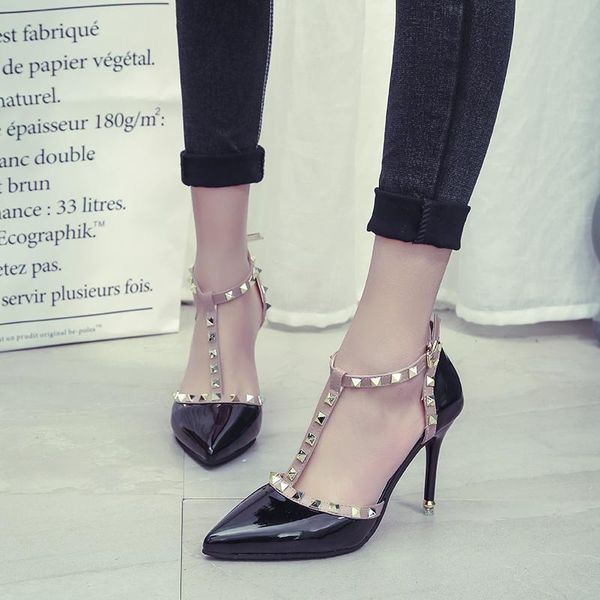 dress shoes 2021 women pumps summer fashion rivets pointed toe wedding party high heeled woman sandals zapatos mujer, Black
dress shoes 2021 women pumps summer fashion rivets pointed toe wedding party high heeled woman sandals zapatos mujer, Black