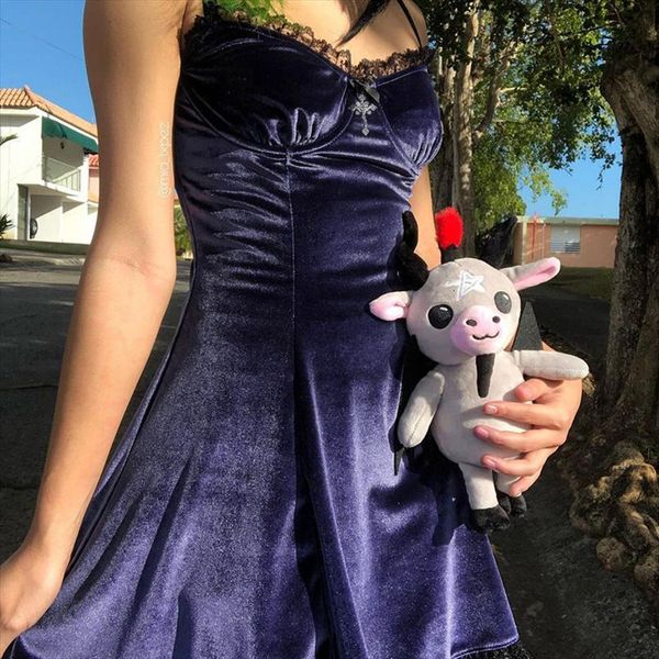 summer gothic party purple fashion women dress mini velvet vintage a line vestidos patchwork goth club highstreet, Black;gray
summer gothic party purple fashion women dress mini velvet vintage a line vestidos patchwork goth club highstreet, Black;gray