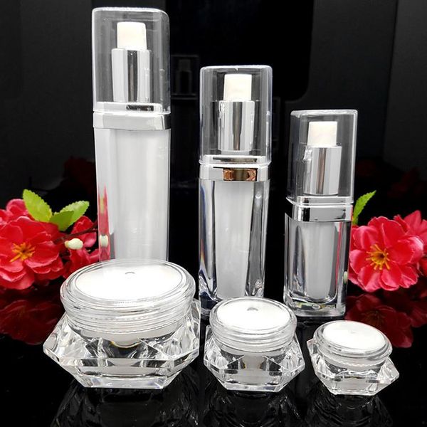 10pcs/lot 3/5/8/15/20/30/50g white diy acrylic eye/face cream jar 15/30ml cosmetic lotion emlusion/sprayer atomizer bottle sets storage bott
10pcs/lot 3/5/8/15/20/30/50g white diy acrylic eye/face cream jar 15/30ml cosmetic lotion emlusion/sprayer atomizer bottle sets storage bott