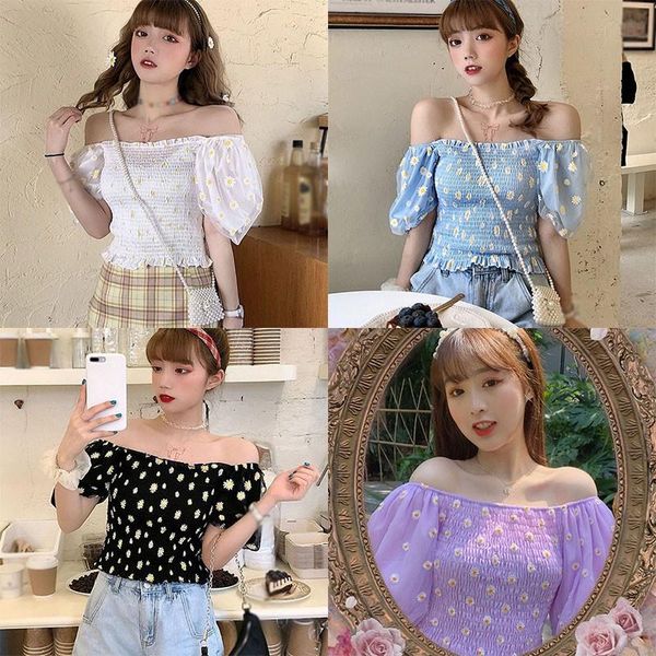 women's daisy mesh splicing off shoulder ruched short sleeve exposed navel shirt blouse blouses & shirts, White
women's daisy mesh splicing off shoulder ruched short sleeve exposed navel shirt blouse blouses & shirts, White