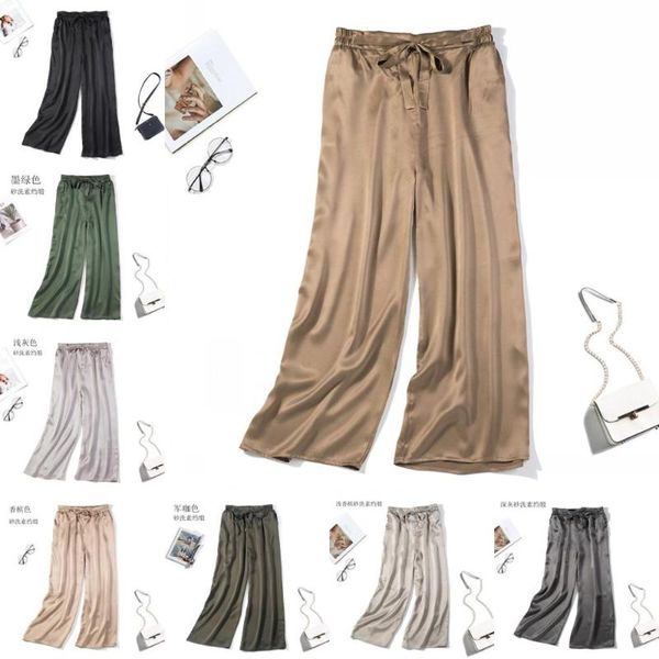 women's pants & capris 100% pure silk loose long trousers black navy jn011, Black;white
women's pants & capris 100% pure silk loose long trousers black navy jn011, Black;white