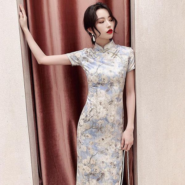 ethnic clothing 2021 women temperament retro chinese style french cheongsam long young girl dress summer, Red
ethnic clothing 2021 women temperament retro chinese style french cheongsam long young girl dress summer, Red