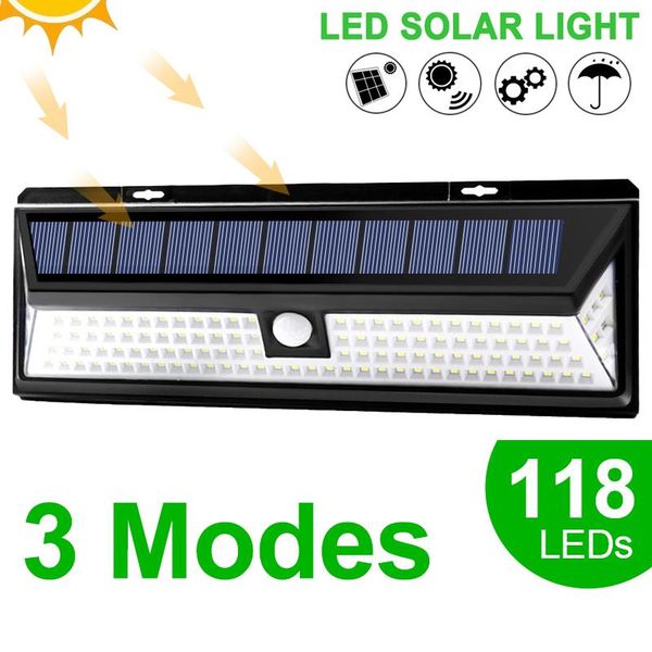 solar lamps light outdoor 118 led motion sensor ip65 waterproof garden lights 3 modes wall sunlight for street decoration
solar lamps light outdoor 118 led motion sensor ip65 waterproof garden lights 3 modes wall sunlight for street decoration
