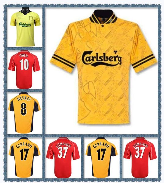 2000 2002 michael owen gerrard retro soccer jersey 2001 heskey litmanen fowler redknapp carragher vintage classic football shirt, Black;yellow
2000 2002 michael owen gerrard retro soccer jersey 2001 heskey litmanen fowler redknapp carragher vintage classic football shirt, Black;yellow