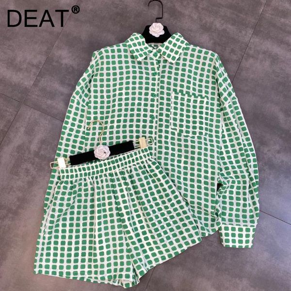 women's tracksuits deat women lapel long sleeve plaid hollow out shirt shorts two piece set temperament fashion spring summer 2021 11d1, Gray
women's tracksuits deat women lapel long sleeve plaid hollow out shirt shorts two piece set temperament fashion spring summer 2021 11d1, Gray