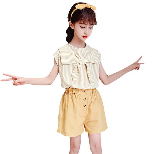 kids clothes striped vest + short clohtes for girls big bow summer tracksuit 6 8 10 12 14 210528, White
kids clothes striped vest + short clohtes for girls big bow summer tracksuit 6 8 10 12 14 210528, White