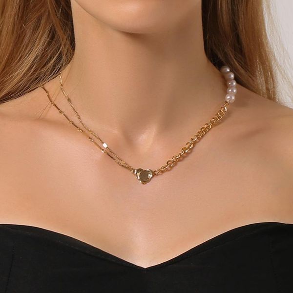 chains pearl clavicle punk necklace thin chain initial necklaces for women dainty choker collier women's neck, Silver
chains pearl clavicle punk necklace thin chain initial necklaces for women dainty choker collier women's neck, Silver