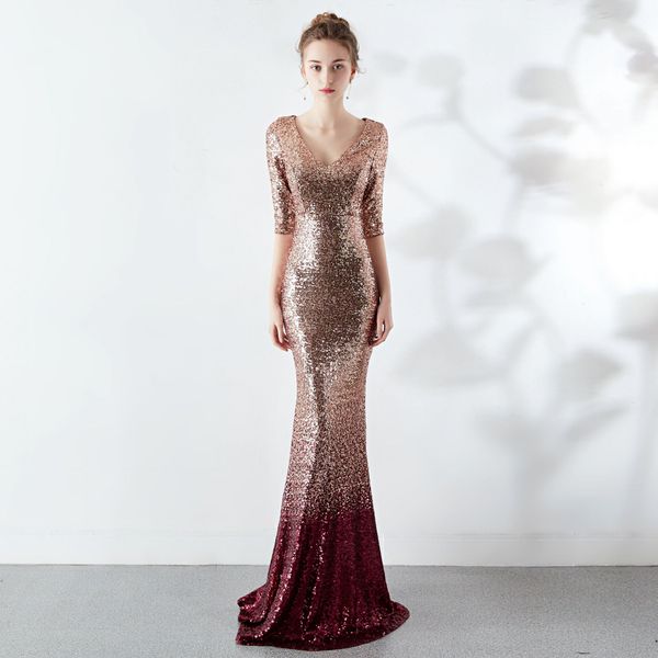 bling sparkly mermaid evening party dresses long sleeve two tone v-neck half sleeve prom gown luxurious engagement dress, Black;red
bling sparkly mermaid evening party dresses long sleeve two tone v-neck half sleeve prom gown luxurious engagement dress, Black;red