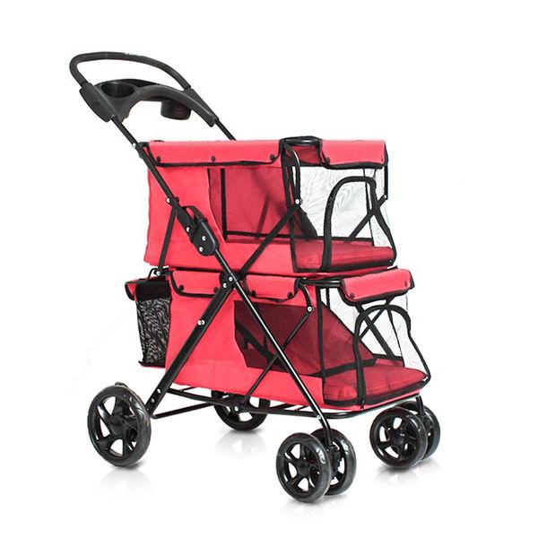 pink lightweight folding double-layer pet stroller four wheel large space breathable trolley panier pour chien transportin gato dog car seat
pink lightweight folding double-layer pet stroller four wheel large space breathable trolley panier pour chien transportin gato dog car seat