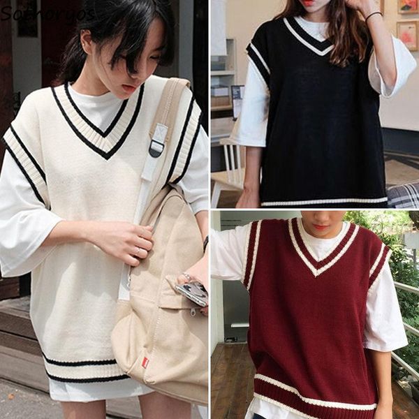 women's vests sweater vest women preppy style students patchwork leisure all-match v-neck jumpers elegant kawaii comfortable soft ulzza, Black;white
women's vests sweater vest women preppy style students patchwork leisure all-match v-neck jumpers elegant kawaii comfortable soft ulzza, Black;white