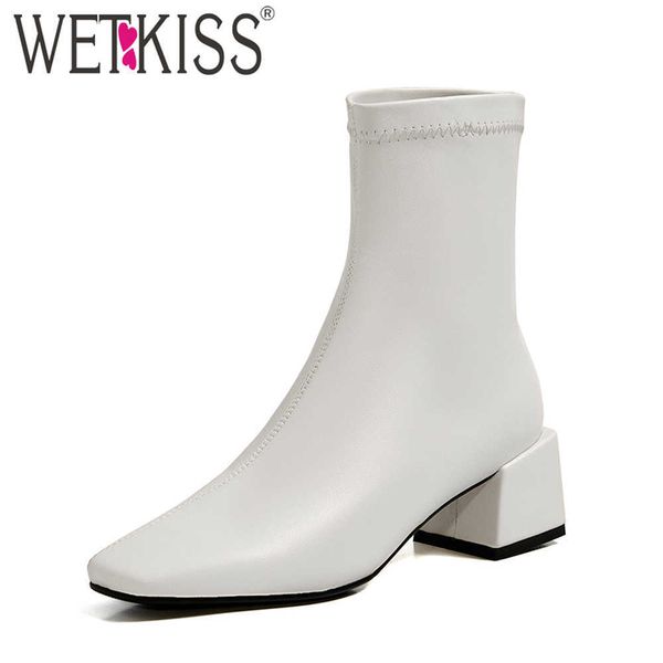 wetkiss women's ankle boots simple casual style square toe block heel booties british style sewing party shoes 210630, Black
wetkiss women's ankle boots simple casual style square toe block heel booties british style sewing party shoes 210630, Black