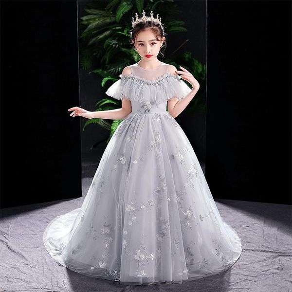 girl's dresses folwer gray off-the shoulder o-neck long kids catwalk show dress fashion embroidery girl holy communion, Red;yellow
girl's dresses folwer gray off-the shoulder o-neck long kids catwalk show dress fashion embroidery girl holy communion, Red;yellow