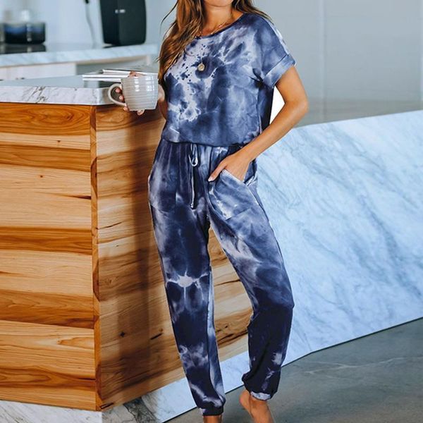 women sleepwear womens casual tie dye printed 2 piece pajamas sets ladies summer autumn short sleeve pants female home clothes, Black;red
women sleepwear womens casual tie dye printed 2 piece pajamas sets ladies summer autumn short sleeve pants female home clothes, Black;red