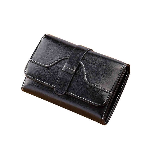 women's anti-theft brush leather short wallet long 2021 fashion folding mother's small change, Red;black
women's anti-theft brush leather short wallet long 2021 fashion folding mother's small change, Red;black
