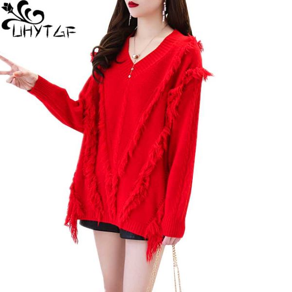 women's sweaters uhytgf knitted autumn winter sweater women fashion tassel v-neck pullover casual warm coat loose plus size 649, White;black
women's sweaters uhytgf knitted autumn winter sweater women fashion tassel v-neck pullover casual warm coat loose plus size 649, White;black