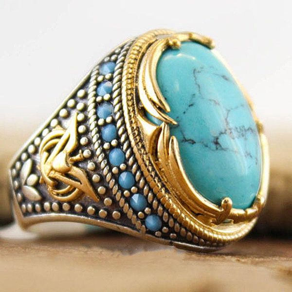 cluster rings antique silver color vintage stone ring fashion jewelry turquoises finger for women men wedding party gift o4m385, Golden;silver
cluster rings antique silver color vintage stone ring fashion jewelry turquoises finger for women men wedding party gift o4m385, Golden;silver