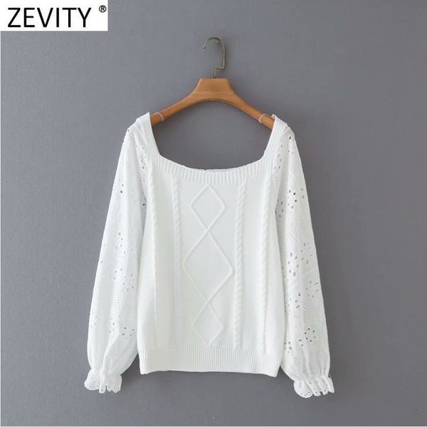 zevity women hollow out embroidery long sleeve patchwork crochet knitting sweater female chic off shoulder pullovers s627 210419, White;black
zevity women hollow out embroidery long sleeve patchwork crochet knitting sweater female chic off shoulder pullovers s627 210419, White;black