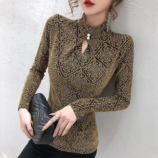 turtleneck vintage autumn women t shirts plus size elegant long sleeve mesh clothes, White
turtleneck vintage autumn women t shirts plus size elegant long sleeve mesh clothes, White