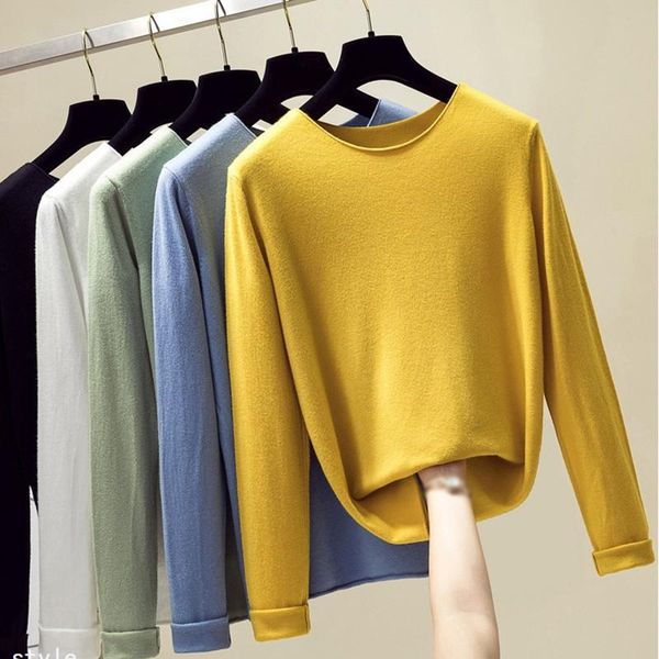 women's sweaters slim knitted 2021 autumn fashion wild candy color solid sweater loose casual thin long sleeves pullover, White;black
women's sweaters slim knitted 2021 autumn fashion wild candy color solid sweater loose casual thin long sleeves pullover, White;black