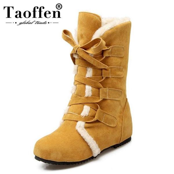 boots taoffen size 30-52 russia women round toe height increasing mid calf woman cross strap warm fur winter half shoes footwear, Black
boots taoffen size 30-52 russia women round toe height increasing mid calf woman cross strap warm fur winter half shoes footwear, Black