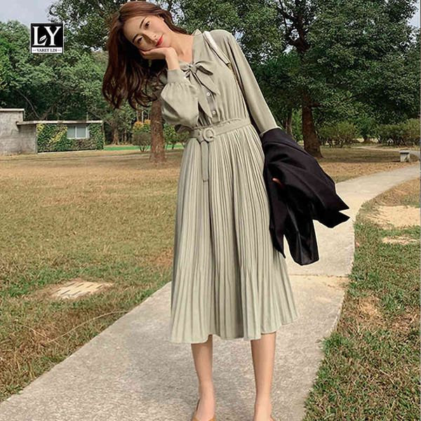 dresses new spring sweet pleated long solid slim tie up a line o neck high waist women party dress, Black;gray
dresses new spring sweet pleated long solid slim tie up a line o neck high waist women party dress, Black;gray