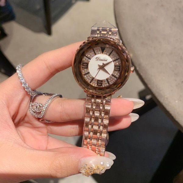 wristwatches classic neutral design women big size stainless steel bracelet watches exaggerated multi faceted glass crystals watch waterproo, Slivery;brown
wristwatches classic neutral design women big size stainless steel bracelet watches exaggerated multi faceted glass crystals watch waterproo, Slivery;brown