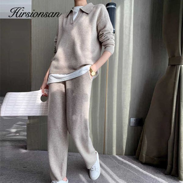hirsionsan cashmere turn down neck knitted set winter casual two pieces sweater and pants loose outfits tracksuit 210930, White
hirsionsan cashmere turn down neck knitted set winter casual two pieces sweater and pants loose outfits tracksuit 210930, White