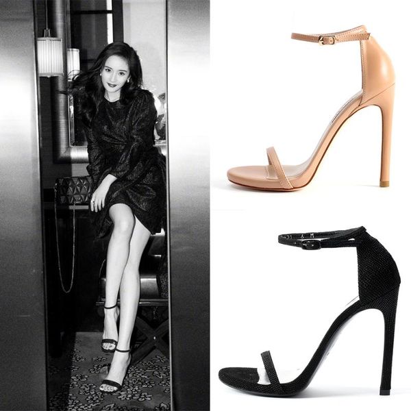 fashionable design women line style buckle thin high heels real leather open toe dress sandals ankle strap, Black
fashionable design women line style buckle thin high heels real leather open toe dress sandals ankle strap, Black