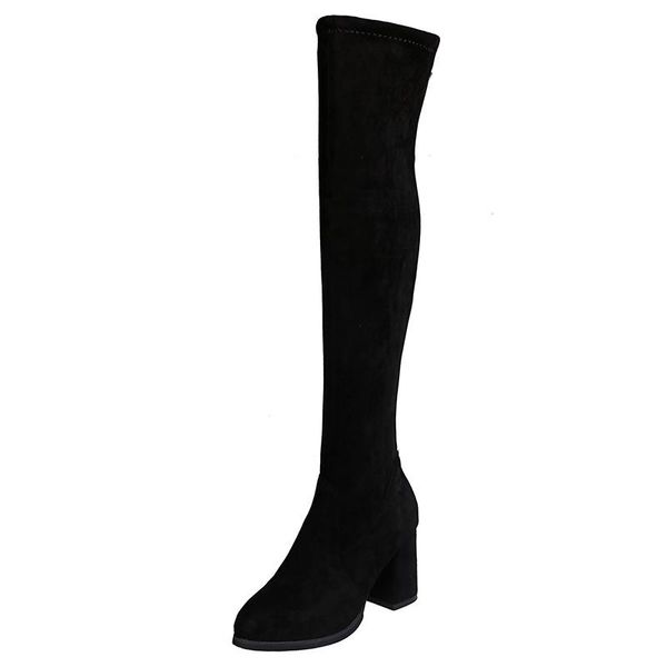 boots nice women over the knee high wedges heels winter shoes pointed toe elastic fabric, Black
boots nice women over the knee high wedges heels winter shoes pointed toe elastic fabric, Black