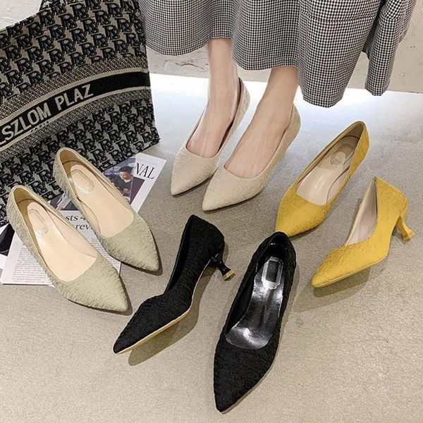 dress shoes spring autumn 5cm women pumps med heels cotton silk boat pointed toe ladies zapatos mujer yellow 8308n, Black
dress shoes spring autumn 5cm women pumps med heels cotton silk boat pointed toe ladies zapatos mujer yellow 8308n, Black
