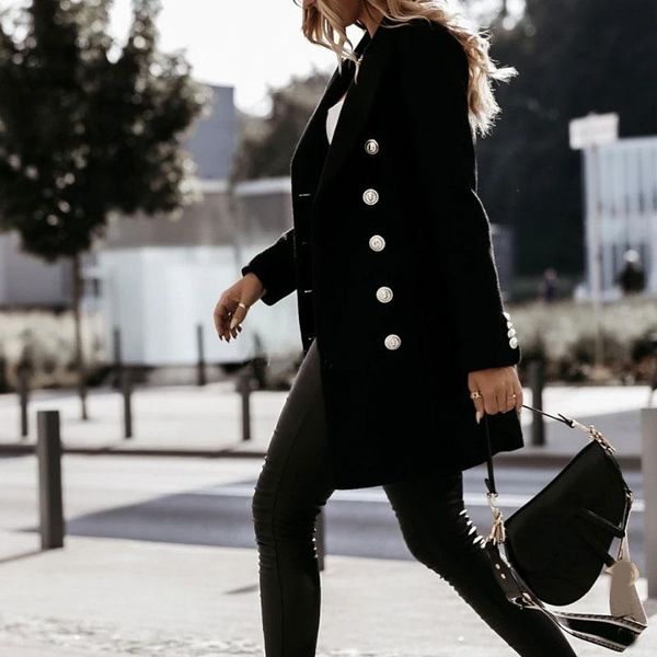 women's wool & blends 2021 autumn winter long-sleeve formal woolen coat jackets women fashion solid color turn down collar double-breas, Black
women's wool & blends 2021 autumn winter long-sleeve formal woolen coat jackets women fashion solid color turn down collar double-breas, Black