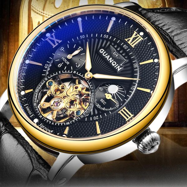 wristwatches guanqin mens watches tourbillon skeleton luminous clock men casual leather automatic mechanical wrist watch, Slivery;brown
wristwatches guanqin mens watches tourbillon skeleton luminous clock men casual leather automatic mechanical wrist watch, Slivery;brown