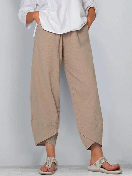 women's pants & capris 2021 summer style wide-leg loose casual cotton and linen elastic waist nine-point women, Black;white
women's pants & capris 2021 summer style wide-leg loose casual cotton and linen elastic waist nine-point women, Black;white