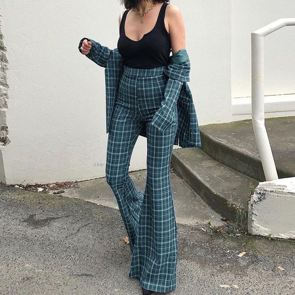 women's pants & capris 2021 plaid elegant office lady elastic waist flare hem casual minimalist trousers autumn fashion streetwear, Black;white
women's pants & capris 2021 plaid elegant office lady elastic waist flare hem casual minimalist trousers autumn fashion streetwear, Black;white