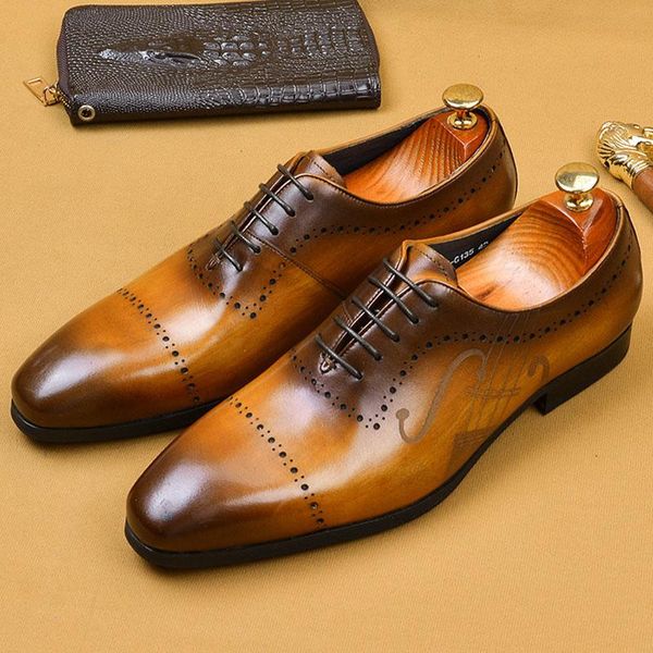 dress shoes fashion men formal cow leather lace-up pointed toe office wear carved breathable for wedding, Black
dress shoes fashion men formal cow leather lace-up pointed toe office wear carved breathable for wedding, Black