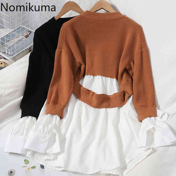 nomikuma fake two pieces long sleeve knitted blouse dress single breasted o-neck sweater dress patchwork women vestidos 6c989 210427, White
nomikuma fake two pieces long sleeve knitted blouse dress single breasted o-neck sweater dress patchwork women vestidos 6c989 210427, White