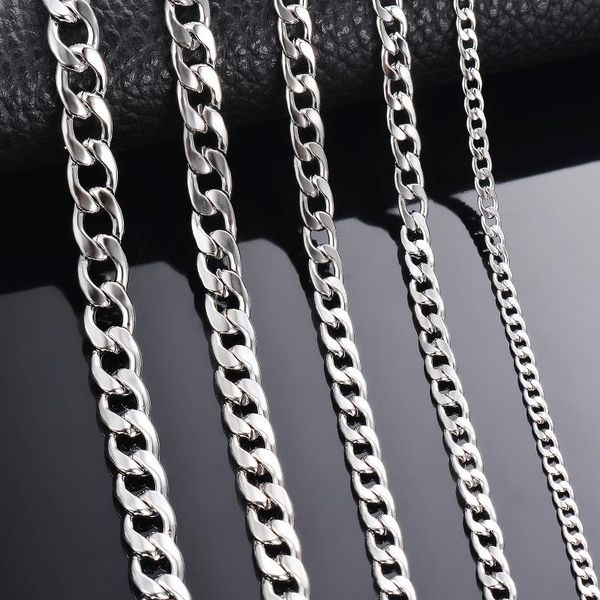 pendant necklaces 1 piece width 3mm/4.5mm/5mm/6mm/7mm/7.5mm curb cuban link chain necklace for men women basic punk stainless steel chokers, Silver
pendant necklaces 1 piece width 3mm/4.5mm/5mm/6mm/7mm/7.5mm curb cuban link chain necklace for men women basic punk stainless steel chokers, Silver