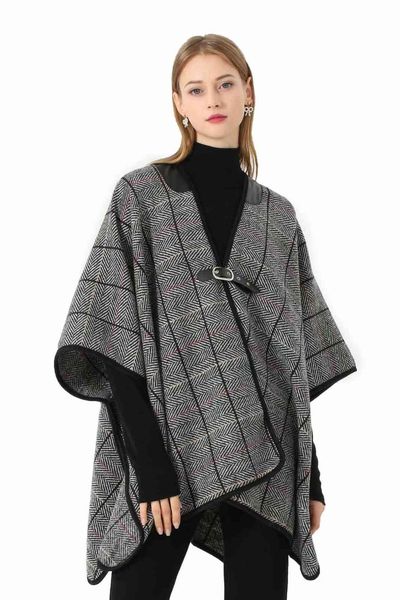 plaid cardigant capes women wool poncho cloaks 2021 new fashion female ponchos capes women's coats poncho casual cloak for women h1123, Blue;gray
plaid cardigant capes women wool poncho cloaks 2021 new fashion female ponchos capes women's coats poncho casual cloak for women h1123, Blue;gray