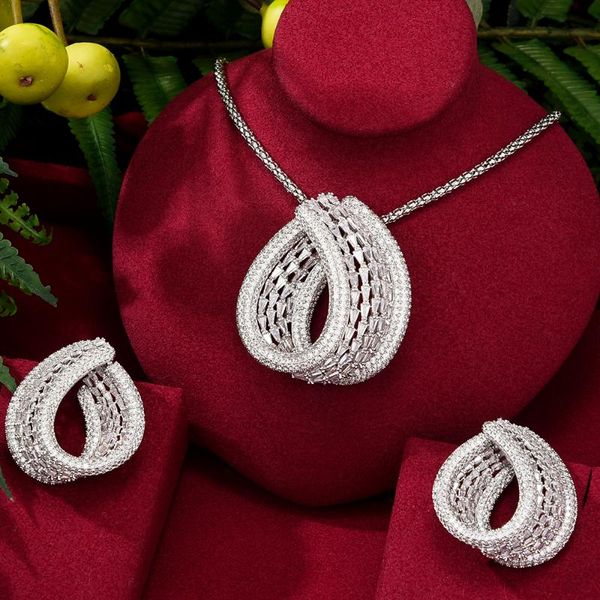 earrings & necklace missvikki luxury bridal wedding big sparkling long pendant jewelry set super cz design fashion, Silver
earrings & necklace missvikki luxury bridal wedding big sparkling long pendant jewelry set super cz design fashion, Silver