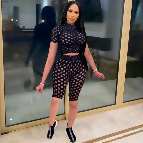 women suit short sleeve hollow out bodycon t-shirt crop high waist biker shorts trousers tracksuits women's, Gray
women suit short sleeve hollow out bodycon t-shirt crop high waist biker shorts trousers tracksuits women's, Gray